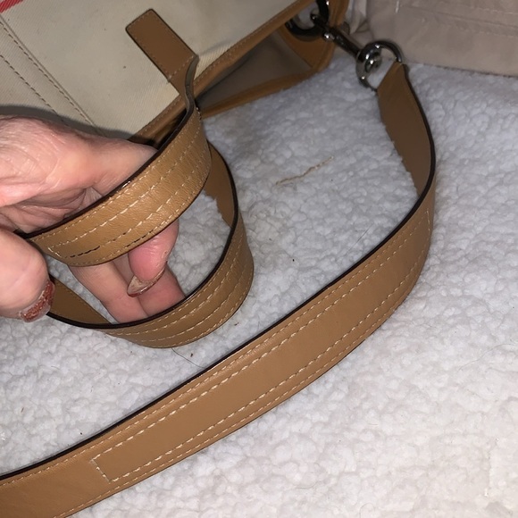 Coach Hadley Variegated coral and beige striped coach tote - Picture 9 of 13